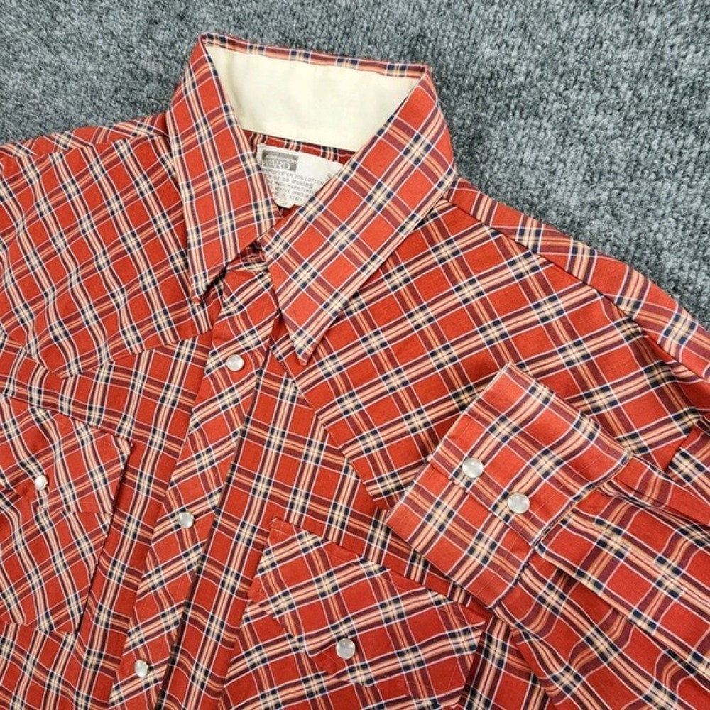 Vintage Montgomery Ward‎ Shirt M Mens Plaid Pearl Snap Western Rodeo READ